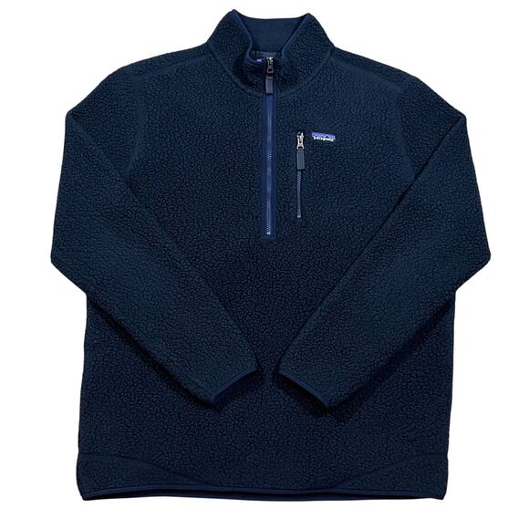 Patagonia Mens Retro Pile Pullover 1/2 Pullover Fleece Jacket Blue Size 2XL - Picture 1 of 5